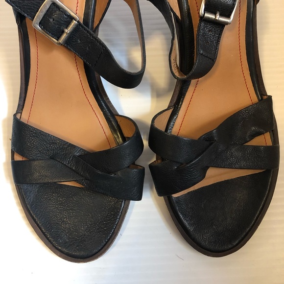 Trask Summer Black Washed Calfskin Cone Heels - Picture 7 of 12